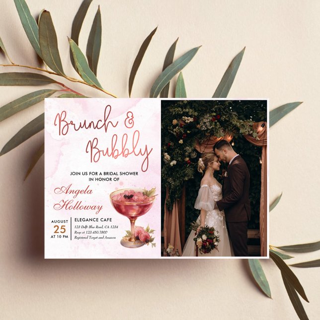 Invitación Cócteles Foto de ducha de novia Brunch & Bubbly (Subido por el creador)