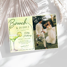 Invitación Cócteles Foto de ducha de novia Brunch & Bubbly