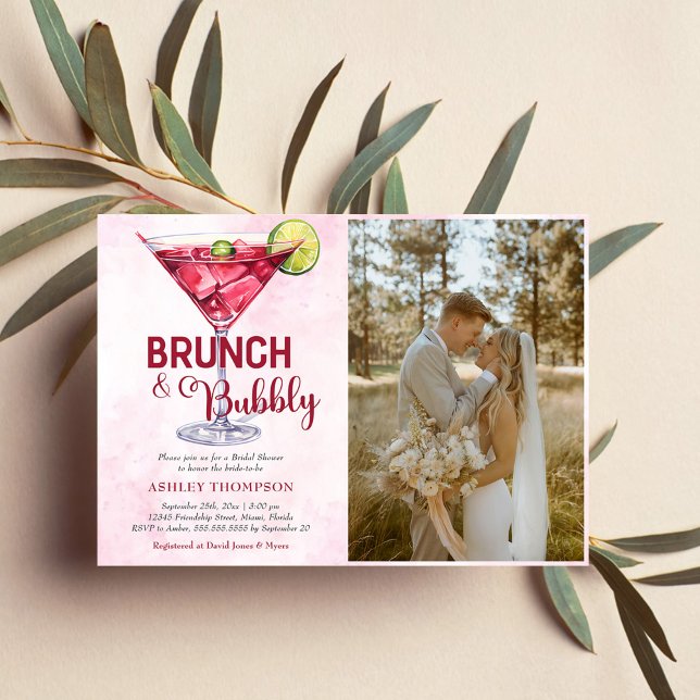 Invitación Cócteles Foto de ducha de novia Brunch & Bubbly (Subido por el creador)