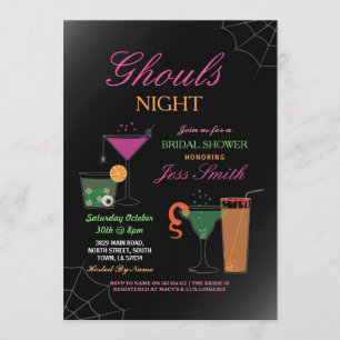 Invitación Cócteles nupciales de la ducha de Halloween de la