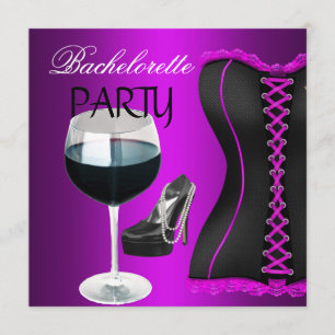 Invitación Cócteles para Despedida de Soltera Corsé Negro Mag