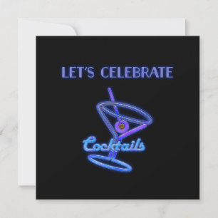 Invitación Cócteles Personalizados Let's Celebrate Texto Pers
