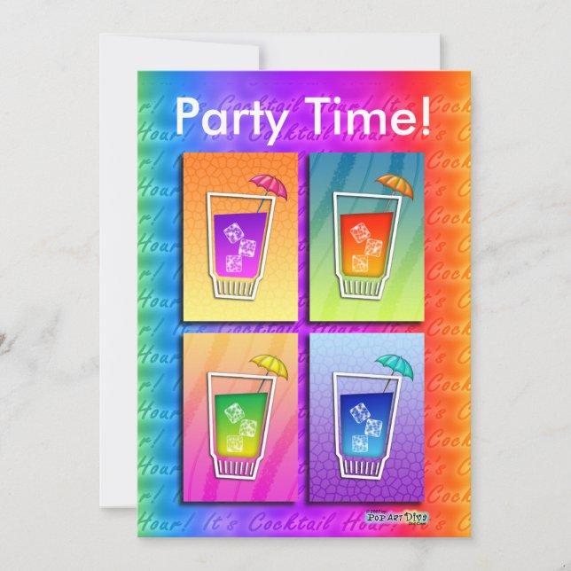Invitación - Cócteles Pop Art (Anverso)