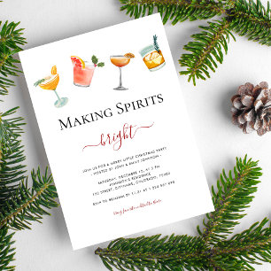 Invitación Cócteles que hacen Fiestas a los Navidades brillan