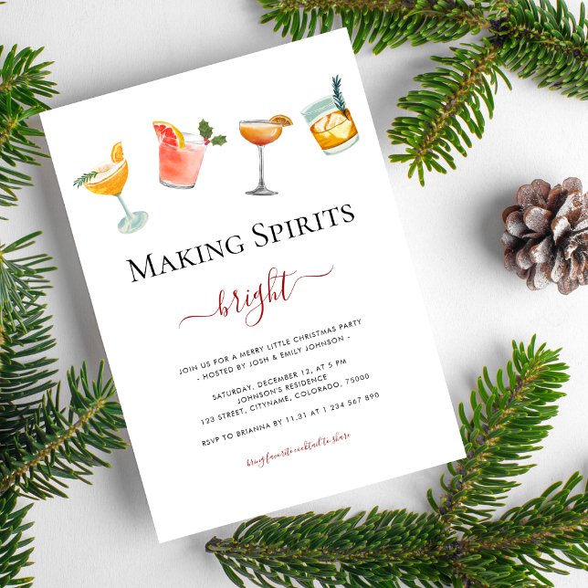 Invitación Cócteles que hacen Fiestas a los Navidades brillan (Subido por el creador)