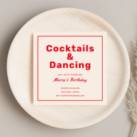 Cócteles y bebidas rojas tipografía audaz adulto