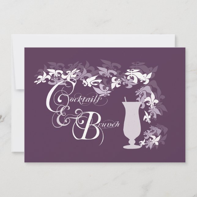 Invitación Cócteles y brunch del huracán Fleur de Lis (Anverso)