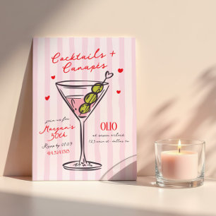 Invitación Cócteles y Canapés Noche de Chicas Cumpleaños