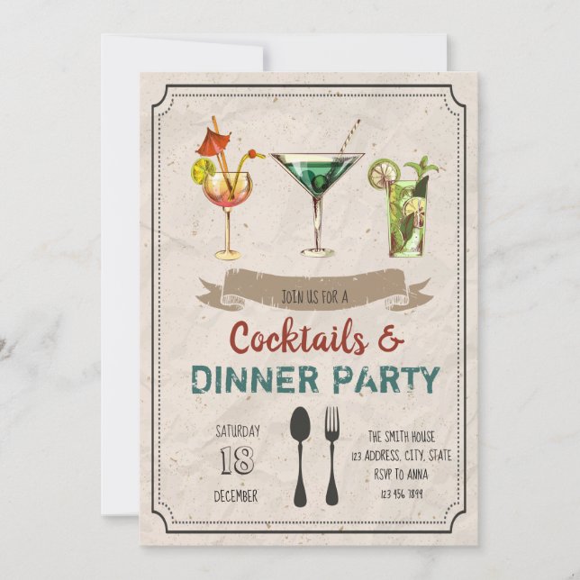Invitación Cócteles y cena (Anverso)