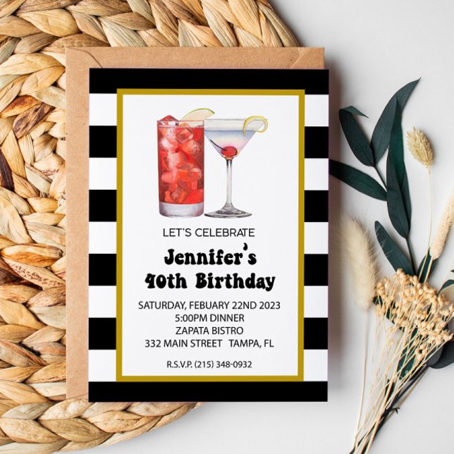 Invitación Cócteles y Cena Cumpleaños (Subido por el creador)