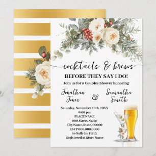 Invitación Cócteles y Cervezas Antes de Ducha de Invierno