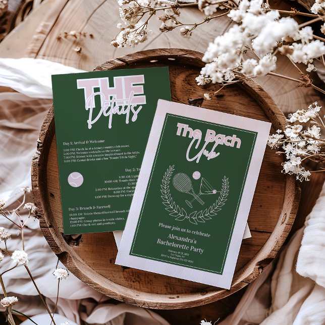 Invitación Cócteles Y Clubes De Campo Bachelorette Itinerario (Subido por el creador)