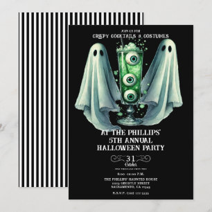 Invitación Cócteles y disfraces espeluznantes fiesta de Hallo