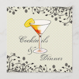 Invitación Cócteles Y Fiesta De Cumpleaños De La Cena