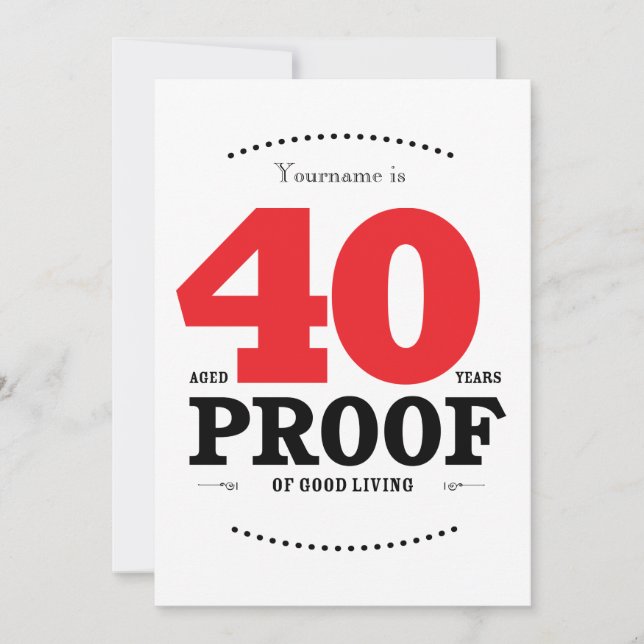 Invitación Cócteles y vítores de cumpleaños número 40 (Anverso)