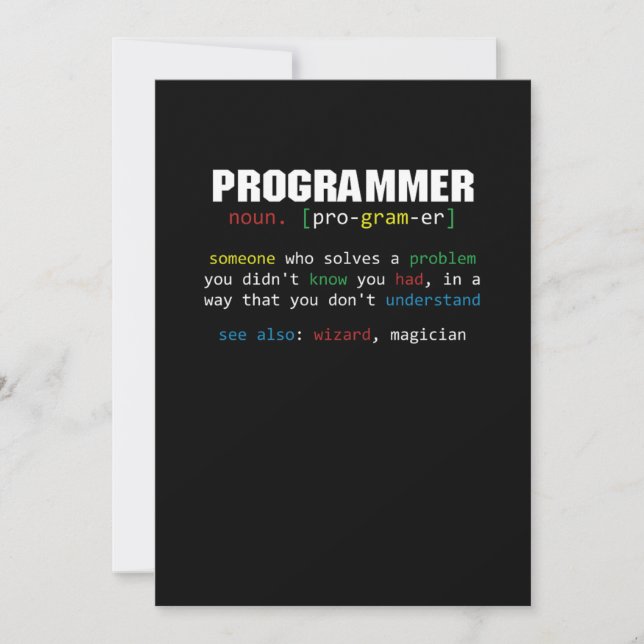Invitación Codificación de programación de codificador de def (Anverso)