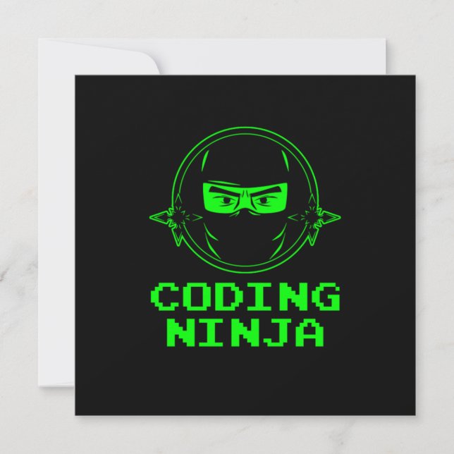 Invitación Codificación Programador Programador Ninja Coder (Anverso)