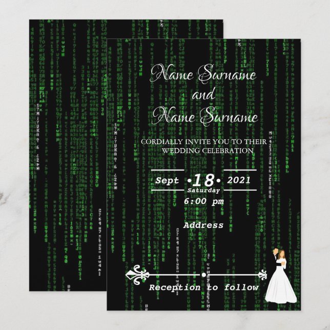 Invitación código de Matrix (Anverso / Reverso)