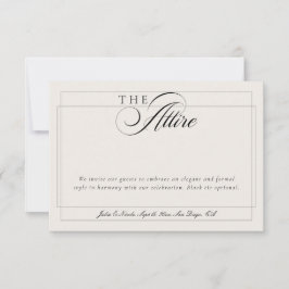 Invitación Código de Vestimenta Formal Caligrafía de Marfil N