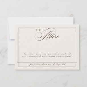 Invitación Código de Vestimenta Formal Caligrafía Marfil Choc