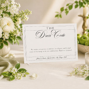 Invitación Código de Vestimenta Formal Caligrafía Marfil Negr