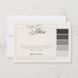 Invitación Código de Vestimenta Formal Caligrafía Marfil Negr