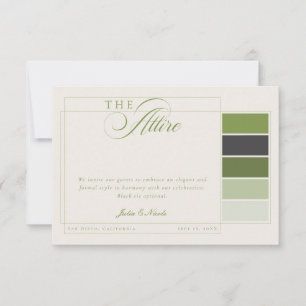 Invitación Código de Vestimenta Formal Caligrafía Marfil Verd