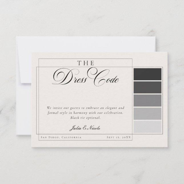 Invitación Código de Vestimenta Formal de Caligrafía de Marfi (Anverso)