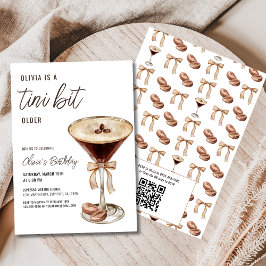 Invitación Código QR A Tini bit mayor Espresso Martini cumple