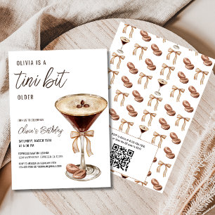 Invitación Código QR A Tini bit mayor Espresso Martini cumple