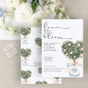 Invitación Código QR Amor en Flor Chinoiserie Despedida de So