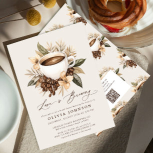 Invitación Código QR: Amor floral se está preparando ducha de