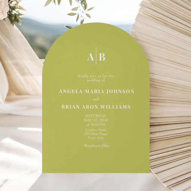 Invitación Código QR Arqueado Verde de Citricos para Boda (Subido por el creador)