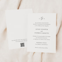 Código QR atemporal en blanco y negro Boda elegant
