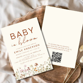 Invitación Código QR bebé de flores silvestres en Bloom Baby 