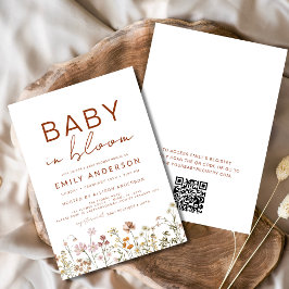 Invitación Código QR bebé de flores silvestres en Bloom Baby