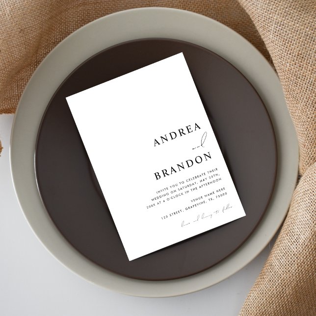 Invitación Código QR blanco contemporáneo todo en un Boda (Subido por el creador)