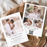 Invitación Código QR Boda blanco Minimalista Foto<br><div class="desc">Elegante Moderno 4 Invitación a la Boda Minimalista Fotográfica. Las tarjetas de códigos QR de Invitación a la Boda contienen una tipografía moderna que son elegantes,  simples y modernas para usar después de la minimalista celebración del día de la boda.</div>