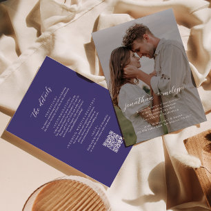 Invitación Código QR Boda de guión de superposición de imagen