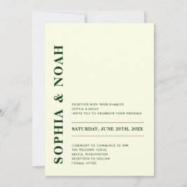 Invitación Código QR Boda de marfil moderno mínimo