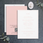 Invitación Código QR Boda de monograma Rubor rosa clásico<br><div class="desc">Su boda es uno de los días más importantes de su vida, así que usted quiere que todo sea perfecto. ¡Eso incluye tus invitaciones! Esta elegante invitación a la boda monograma con guión clásico rosado Rubor de código QR es justo lo que necesita para establecer el tono de su día...</div>