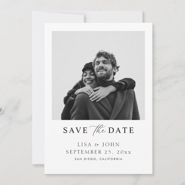 Invitación Código Qr Boda Guardar la Fecha Foto  (Anverso)