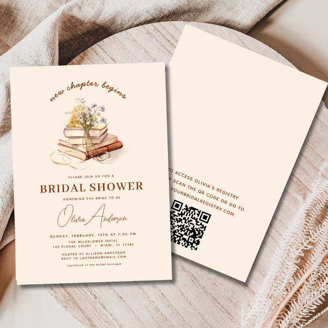 Invitación Código QR Boho Nuevo capítulo comienza ducha de no (Subido por el creador)