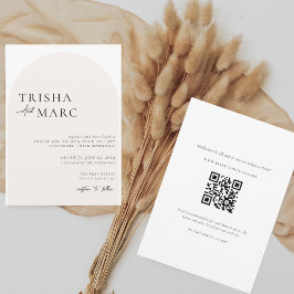Invitación Código QR de Arco Moderno todo en un Boda