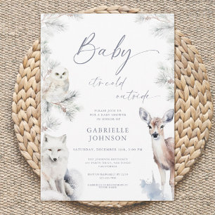 Invitación Código QR de Baby Shower 'Baby It's Cold Outside'