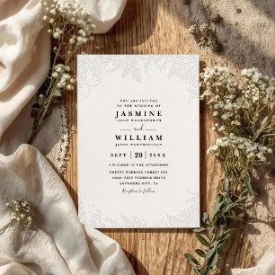 Invitación Código QR de Boda Antiguo con Relieve Ornamentado 
