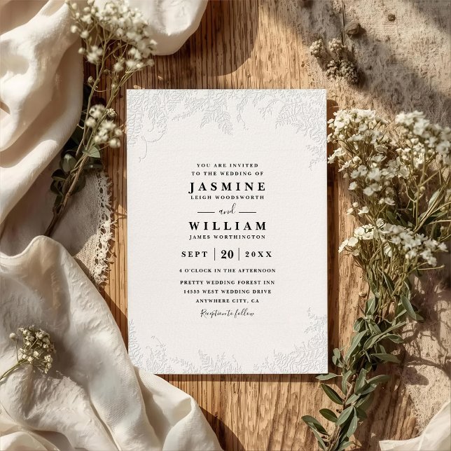 Invitación Código QR de Boda Antiguo con Relieve Ornamentado  (Subido por el creador)