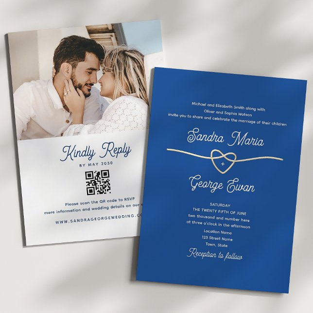 Invitación Código QR de Boda Azul Real (Subido por el creador)