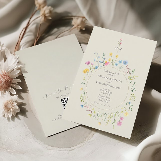 Invitación Código QR de Boda Boho Wildflower (Subido por el creador)