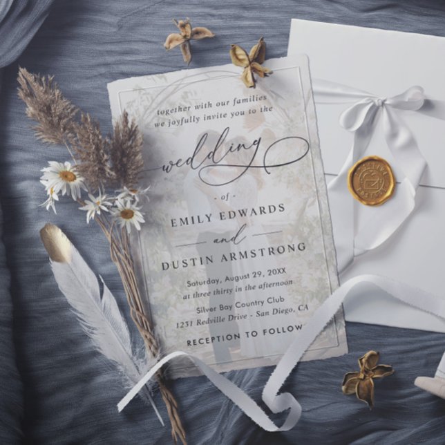 Invitación Código QR de Boda con Foto de Superposición Simple (Subido por el creador)